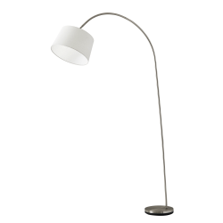 Adesso® Goliath Arc Floor Lamp, 83"H, Natural Shade/Brushed Steel Base
