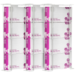 Alpine Quadruple-Box Wire Glove Dispensers, 20"H x 10-3/4"W x 3-13/16"D, White, Pack Of 3 Dispensers