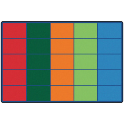 Carpets for Kids® Premium Collection 25 Seats Colorful Rows Seating Rug, 6' x 9', Multicolor