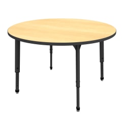 Marco Group™ Apex™ Series Round Adjustable Tables, 30"H x 48"W x 48"D, Maple/Black