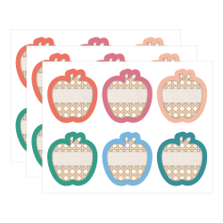 Carson Dellosa Education Cut-Outs, 5" x 5-7/16", True To You Boho Apples, 36 Cut-Outs Per Pack, Bundle Of 3 Packs