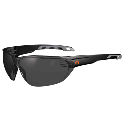 Ergodyne Skullerz VALI Frameless Safety Glasses, One Size, Matte Black Frames, Anti-Fog Smoke Lens