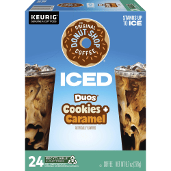 The Original Donut Shop® K-Cup Iced Duos Cookies & Caramel Medium Roast Coffee K-Cups, Box Of 24 K-Cups