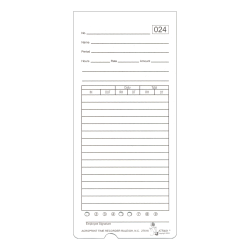 Acroprint ATR480 Weekly/Bi-Weekly/Monthly Time Cards, 2-Sided, 3-3/8" x 7-1/2", Pack Of 50 Time Cards