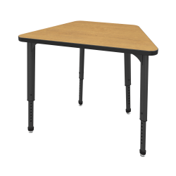 Marco Group Apex™ Series Adjustable Trapezoid 36"W Student Desk, Solar Oak/Black