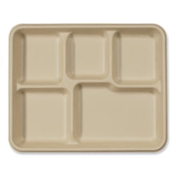 World Centric® Fiber Trays, 8-1/2" x 10-1/4" x 1-1/16", Natural Paper, Pack Of 400 Trays