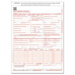 ComplyRight™ CMS-1500 Health Insurance Claim Form (02/12), 2-Part, 9" x 11", White/Canary, Pack of 500
