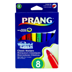 Prang® Classic Color Washable Art Markers, Conical Tip, Assorted Colors, Pack Of 8