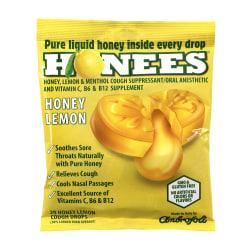 Honees Cough Drops, Honey Lemon, 20 Per Pouch, Case Of 6 Pouches