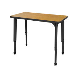 Marco Group Apex™ Series Adjustable Rectangle 36"W Student Desk, Solar Oak/Black