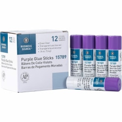 Business Source Bulk Purple Glue Sticks - 0.26 oz - Purple - 12 / Box