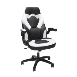 Respawn Racing Style Ergonomic Bonded Leather Computer Gaming Chair, White/Black