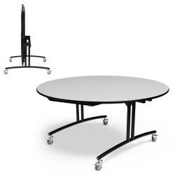 Palmer Hamilton PHlip Mobile Flip Top Multipurpose Table, 30" x 60", Gray Glace