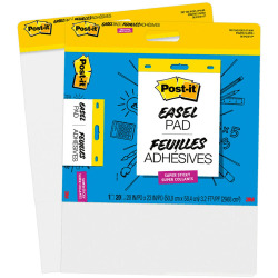 Post-it Super Sticky Easel Pads 20" x 23", White, 2 Pads of 20 Sheets
