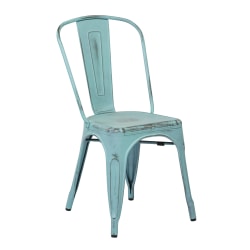 Office Star™ Bristow Armless Chairs, Antique Sky Blue, Set Of 4 Chairs
