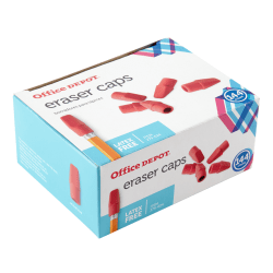 Office Depot® Brand Eraser Caps, Red, Box Of 144