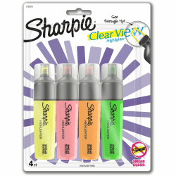 Sharpie Clear View Highlighters Set - Chisel Marker Point Style - 4 / Set