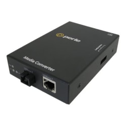 Perle S-110-S1SC20U - Fiber media converter - 100Mb LAN - 10Base-T, 100Base-TX, 100Base-BX - RJ-45 / SC single-mode - up to 12.4 miles - 1310 (TX) / 1550 (RX) nm