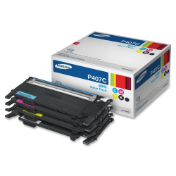 Samsung CLT-P407C Black/Cyan/Magenta/Yellow Toner Cartridges, Pack Of 4