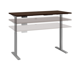 Bush Business Furniture Move 60 Series Electric 60"W x 30"D Height Adjustable Standing Desk, Mocha Cherry/Cool Gray Metallic, Standard Delivery