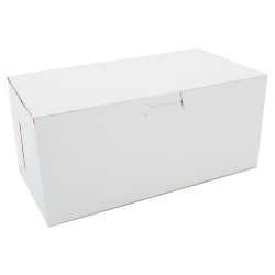 SCT® Bakery Boxes, Non-Window, 9" x 4" x 5", White, Pack Of 250 Boxes