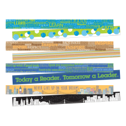 Barker Creek Double-Sided Borders, 3" x 35", Inspirational, 12 Strips Per Pack, Set Of 4 Packs