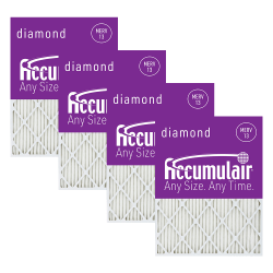 Accumulair Diamond Air Filters, 14" x 28" x 1", Set Of 4 Filters