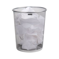 Mind Reader Metal Mesh Trash Can 4.4 Gallon Waste Paper Basket, 13-3/4"H x 11-1/2"W x 11-1/2"D, Silver