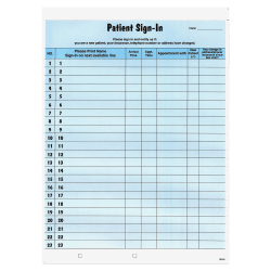Tabbies Patient Sign-In Label Forms, Blue, Pack of 125