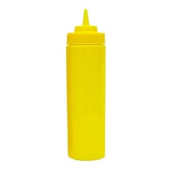 Winco Wide-Mouth Squeeze Bottles, 24 Oz, Yellow, Set Of 6 Bottles
