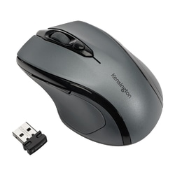 Kensington Pro Fit Mid-Size Wireless Mouse - Graphite Gray - Optical - Wireless - Radio Frequency - 2.40 GHz - K72423AMA