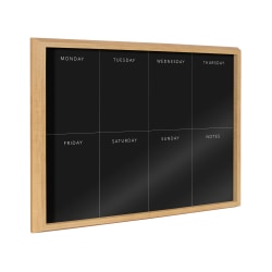 Kate and Laurel Blake This Week Non-Magnetic Framed Dry-Erase Printed Glass, by The Creative Bunch Studio, 18" x 24", Black, Natural Plastic Frame