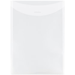 JAM Paper® Plastic Envelopes, Letter-Size, 9 7/8" x 11 3/4", Clear, Pack Of 12