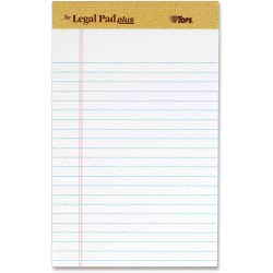 TOPS Binding Letr - Trim Perf. Writing Pads - Jr.Legal - 50 Sheets - 16 lb Basis Weight - 8" x 5" - 2.50" x 8"5" - White Paper - Perforated, Acid-free - 12 / Dozen