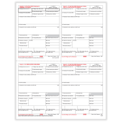 ComplyRight® W-2 Tax Forms, Employee’s IRS Federal Copy B, 2-Up, 8-1/2" x 11", Pack Of 100 Forms
