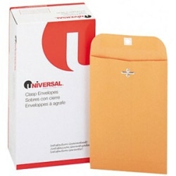 Universal 35260 Clasp Envelope - #55 (6" x 9") - 28lb - Clasp - Kraft - 100 / Box - Light Brown
