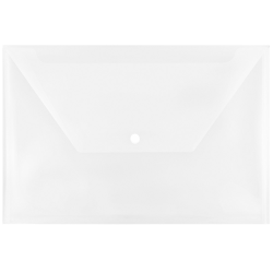 JAM Paper® Plastic Booklet Envelopes, Legal Size, 9 1/2" x 14 1/2", Snap Closure, Clear, Pack Of 12