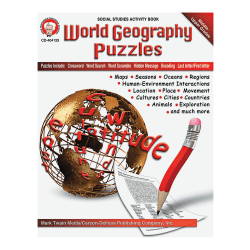 Mark Twain World Geography Puzzles Book, Grades 6 - 12