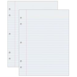 Pacon® Composition Paper, 3/8" Ruled, 8" x 10-1/2", White, 500 Sheets Per Pack, Set Of 2 Packs