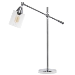 Lalia Home Vertically Adjustable Desk Lamp, 28"H, Clear Shade/Chrome Base