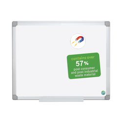 MasterVision® Earth Platinum Pure White Magnetic Dry-Erase Whiteboard, 48" x 72, Aluminum Frame With White Finish