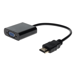 AddOn 8in HDMI to VGA Adapter Cable - Video converter - HDMI - VGA - black