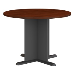 Bush Business Furniture Round Conference Table 42"W, Hansen Cherry/Graphite Gray, Standard Delivery