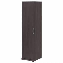 Bush® Business Furniture Universal Tall Narrow Storage Cabinet With Door And Shelves, Storm Gray, Standard Delivery