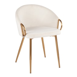 LumiSource Claire Accent/Dining Chair, Cream/Gold