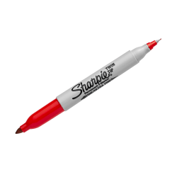 Sharpie® Twin-Tip Permanent Marker, Red, 32002EA