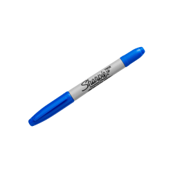 Sharpie® Twin-Tip Permanent Marker, Blue, 32003EA