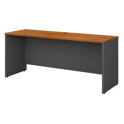 Bush Business Furniture Components Credenza Desk 72"W x 24"D, Natural Cherry/Graphite Gray, Standard Delivery