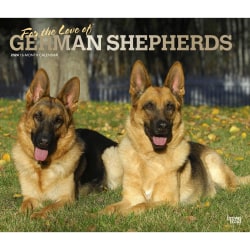 2024 BrownTrout Monthly Deluxe Wall Calendar, 14" x 12", For the Love of German Shepherds, January to December