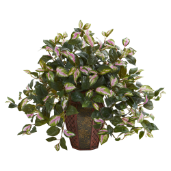 Nearly Natural 20"H Hoya Artificial Plant With Decorative Planter, 20"H x 22"W x 22"D, Brown/Green